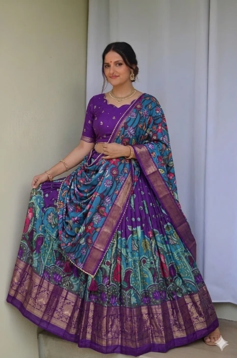 GOPI DRESS purple golden border