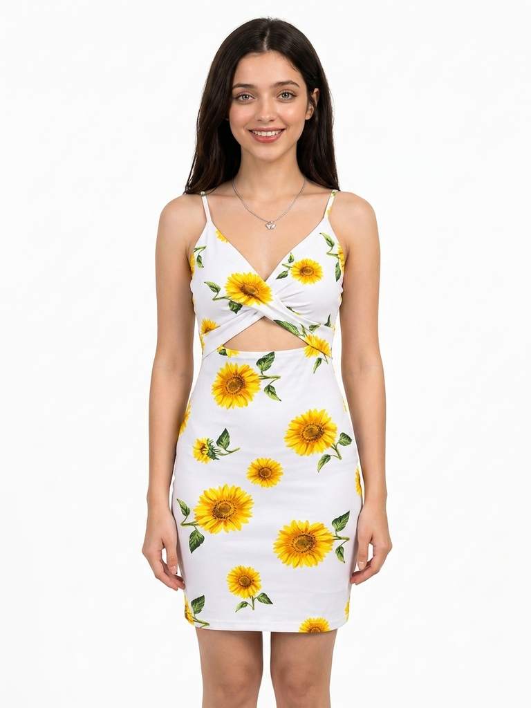 Yellow floral dress