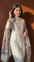 Royal Hand Embroidered White 3 Piece Kurti Suit
