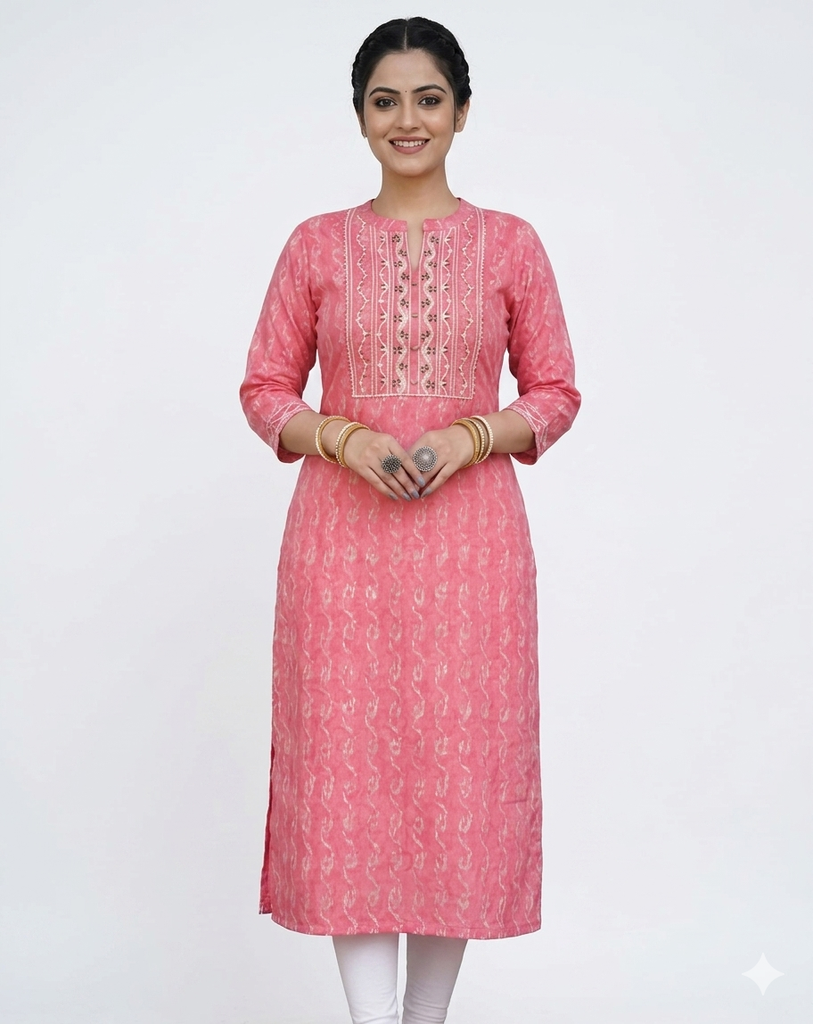 pink cotton fabric kurti (S)