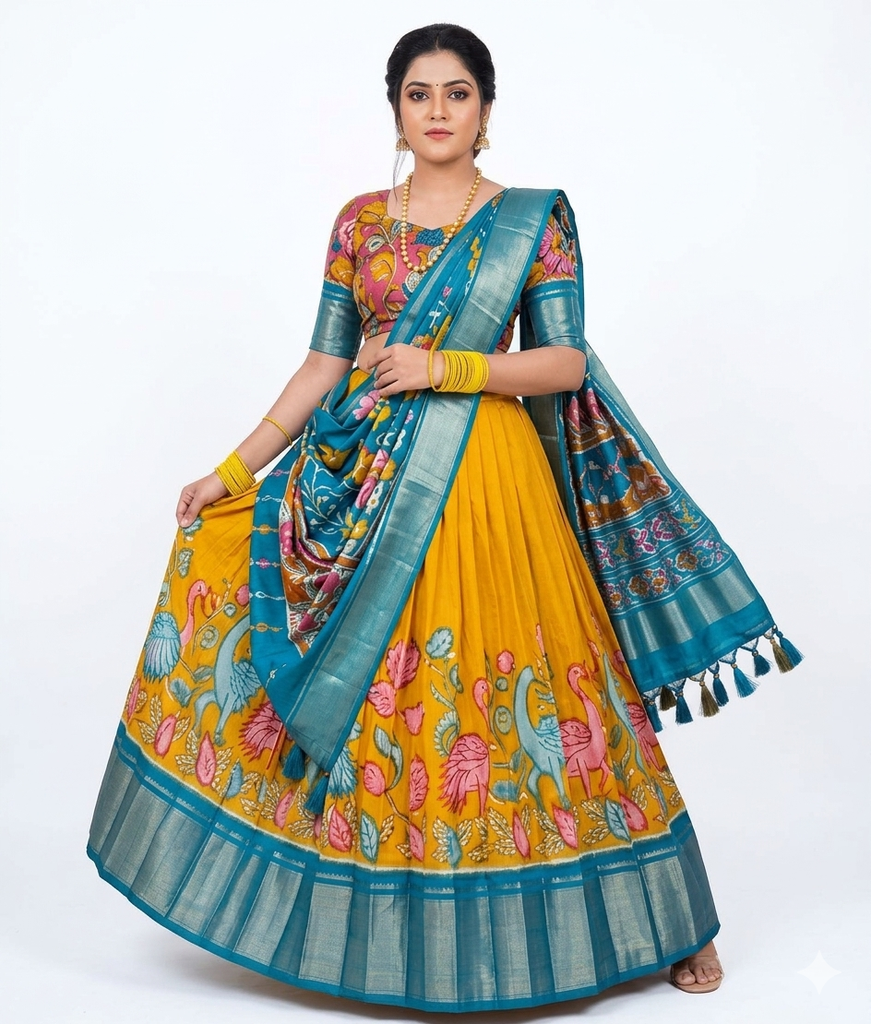 GOPI DRESS YELLOW AND BLUE